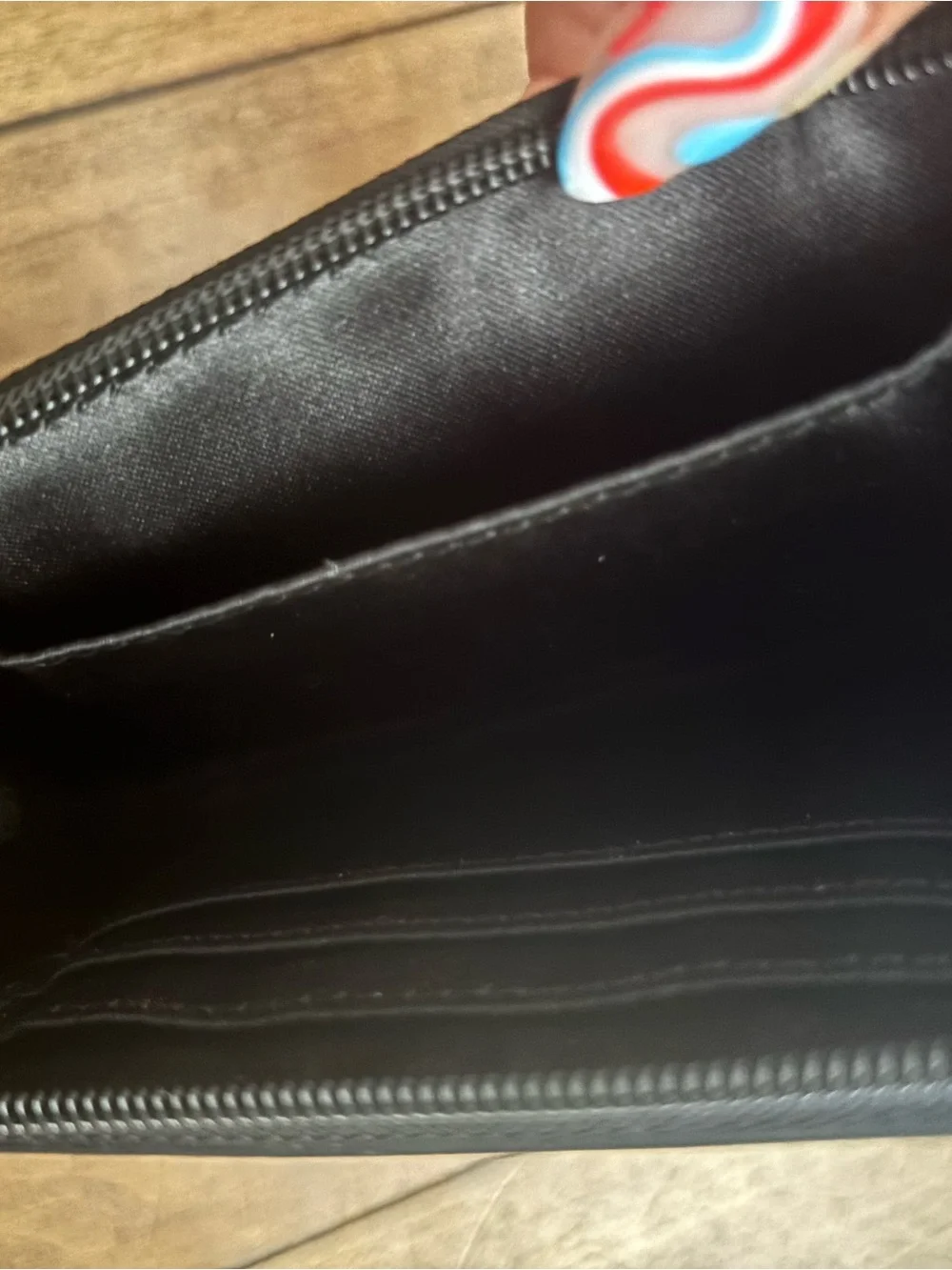 Coach Black Saffiano Zip-Around Wristlet